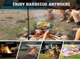 Swivel Campfire Grill Heavy Duty Steel Open Fire Cooking Grate Adjustable V952-LSYYKJDGL1414CJXOV0