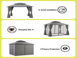 Instahut Gazebo 3x3m Canopy Outdoor Steel Frame Patio Tent Curtains Marquee Grey GAZEBO-IR-MC-3X3-GY