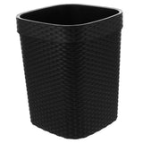 Black Plastic Garbage Basket Simple Woven Style for Home Use V1369-AZ3-W-18480