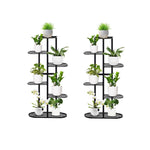 SOGA 2X 6 Tier 7 Pots Black Metal Plant Rack Flowerpot Storage Display Stand Holder Home Garden FPOTH21X2