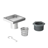 10x10cm Square Shower Drain with Removable Tile Insert Grate Stainless steel 304SS, CUPC Certified V63-955491