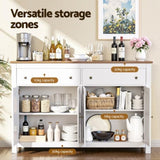 Artiss Buffet Sideboard Storage Cabinet Kitchen Cupboard 2 Drawers 140CM White FUR-C-SID140-WH-AB