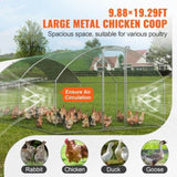 Large Metal Chicken Coop with Run, 9.8x19.3x6.5 ft Walk-in Chicken Runs for Yard with Cover, Doom V952-BRSJP6X3X2MY7DRCKV0
