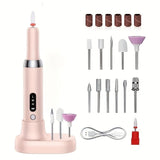 Pink Wireless Charging Nail Drill, 3-Speed Adjustable, Professional-Level Care in One Tool V1232-MJDMJ001