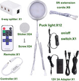 Linkable Under Cabinet LED Lighting 12V Dimmable Puck Lights with Wireless RF Remote Control, V1171-CC-BPVBFE012