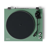 Kanto OBI3 Turntable - Matte Green with Kanto ORA 100W Powered Speakers - Black Bundle V398-KO-OBI3VMN-B