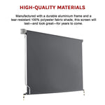 Retractable Straight Drop Roll Down Awning Garden Patio Screen 3.0X2.5M V63-842951