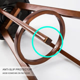 4X Wooden Bar Stool Dining Chair Leather LEILA 72cm BLACK BROWN V274-FT-WBSPVC-82BK4-BNP