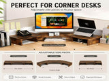 CARLA HOME Dual Monitor Stand Riser, Adjustable Length and Angle, Brown LSB-36577