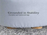 2X Fabric Ottoman Round Wooden Leg Foot Stool - LIGHT BLUE V274-FT-GQST01-LBU2