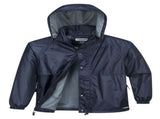 HUSKI STRATUS RAIN JACKET Waterproof Workwear Concealed Hood Windproof Packable - Navy Blue V563-918032-STRATUS-NVYBLU-5XL