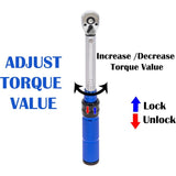 Bicycle Torque Wrench 1/4, Range 2-24Nm/17.7-212.4 In.Lb, Accuracy 3%, 15 Pieces Bike V1188-MS-227-2716