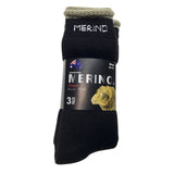 9 Pairs MERINO WOOL SOCKS Mens Heavy Duty Premium Thick Work Socks Cushion BULK - Black - 11-14 V563-9AUSOCKS-BK-11-14