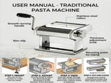 CARLA HOME Pasta Maker Machine - Hand Crank Noodle Maker - Grey - Kitchen Appliances Pasta Makers V178-36492