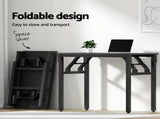Artiss Computer Desk Mesh Office Chair Set Foldable Home Study Table Black MET-DESK-FD-80-2004-BK