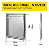 46X51CM Outdoor Kitchen BBQ Door Commercial Stainless Steel Single Access Door V952-3X20X18CGM0000001V0