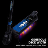ALPHA Edge Electric Scooter Kids/Teens, 16km/h Max, Adjustable Height, UL Certified, AU Compliant, V219-TRNESCAL2BLA