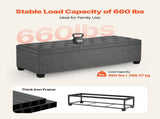 Storage Ottoman Bench, Button-Tufted End of Bed Bench with Side Bags, Flip-up Upholstered Storage V952-BYWSZYXTK404GT90L001V0