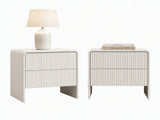 Artiss 2x Bedside Table 2 Drawers - Beige FUR-U-BS-06-BGX2