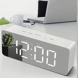 LED Mirror Desk Clock with Snooze Function & Temperature Digital Alarm Clock, Large LED V1106-ZMNZLED001