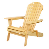 Gardeon Adirondack Outdoor Chairs Wooden Beach Chair Patio Furniture Garden Natural FF-BEACH-CHAIR-NTL