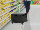 Folding Shopping Trolley Cart Portable Black STP1001-65L-BK