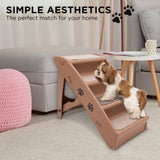 Furtastic Foldable Pet Stairs 50cm Dog Ladder Cat Ramp with Non-Slip Mat for Indoor Outdoor PTS-EJE-433-BR