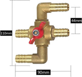 All Solid Brass Body Automobile Integrated 4-Way Heating Water Manual Control Valve 5/8 OD V1258-DP02-C-473