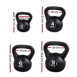 Everfit 22kg Kettlebell Set Weight Lifting Kettlebells Bench Dumbbells Gym Home FIT-K-AES-KB22K