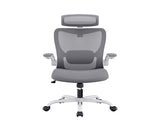 MONA Ergonomic High Back Flipped Armrest Task Chair In Grey V369-MC-1098E-GREY