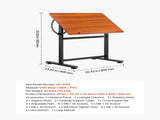 Drafting Table Adjustable 0&deg90&deg Tilt Wooden Drawing Desk with H-Frame V952-SJZMZBDDZBDC3SG4Z001V0
