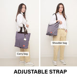 Shopper Bag Tote Bag Foldable Travel Laptop Grocery Nylon KO-SHOULDER PURPLE V274-GM-KOEBAG-SUDER-VT