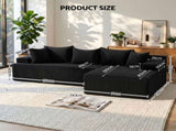 Artiss Modular Sectional Sofa Bed Convertible L-Shaped Couch with Deep Seat for Living Room SB-B-SOFA-L-BK-AB