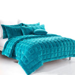 Alastairs Augusta Faux Mink Quilt / Comforter Set Emerald Green King V442-MFL-QUILT-AUGUSTAMINK-EMERALDGREEN-KI