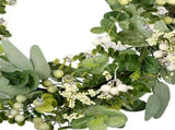 Green Artificial Eucalyptus Wreath Spring Summer Wreath with White Berries for Front Door Wall V1294-YM0901-3115240090511