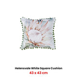 Bianca Helensvale White Velvet Square Filled Cushion 43 x 43cm V442-BCA-CUSHION-HELENSVALE-WHITE-SQ