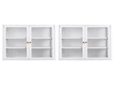 Artiss Buffet Cabinet Sideboard X2 Wall Mounted Clear Display Storage 60cm White AI-SID-WM-3T-WHX2