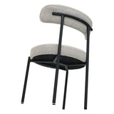 Luxe Boucle Cushioned Elsa Dining Chairs in White Quartz V264-DNC-416B-MCR-02-1
