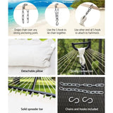 Gardeon Hammock Bed Outdoor Camping Portable Hanging Chair 2 Person Piillow HM-BED-BAR-COT-CR