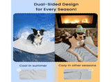 2 Pack Large Dog Cooling Mat 122x71cm - Reversible Self Cooling & Warm Pet Bed Pad - Granny Grey & V888-ELOSUNG41348