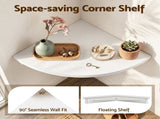 Artiss 4pc Corner Floating Wall Shelf Wall Mounted Display Rack Round Edge White FUR-S-WALL-COR-WHX4