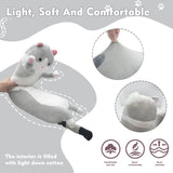 Long Cat Plush Pillow Cat Plush Toy PP Fabric Pillow Soft Cat Pillow Cat-Themed - Gray - Size 51.2 V1107-115-50779-GRY5