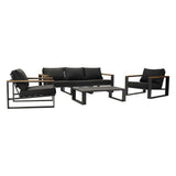 5 Seater Grandeur Lounge Suite Charcoal Grey V264-OTF-545A-DGR-6PC