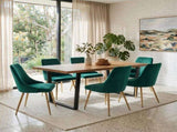 Gourmet Glamour The Natural&Velvet Dining Set V264-DNT-412C-NTR-DNC-414V-GRN-6