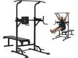Power Tower with Bench, 10-Level Height Adjustable Pull Up Bar Stand Dip Station & Detachable Bench, V952-DGNYTXSJDZDK4EQYXV0