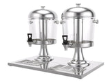 5-Star Chef 16L Dual Tank Juice Dispenser Drink Beverage Server Ice Tubes JD-8L-X2-SS