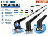 Black 9 piece replaceable cleaning brush heads Electric Spin Scrubber with Extendable Handle V888-ELOSUNG53377