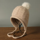 Women'S Winter Hat Hooded Knit Hat Pom-Pom Hat Warm Winter Accessory Australian - Pink - Size L V1347-DSZ-001-123-PNK-L