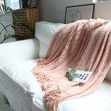 SOGA Pink Textured Knitted Throw Blanket Warm Cozy Woven Cover Couch Bed Sofa Home Decor with BLANKET927