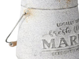 Distressed Flower Market Planter w Handle 26cm V637-11041PLN